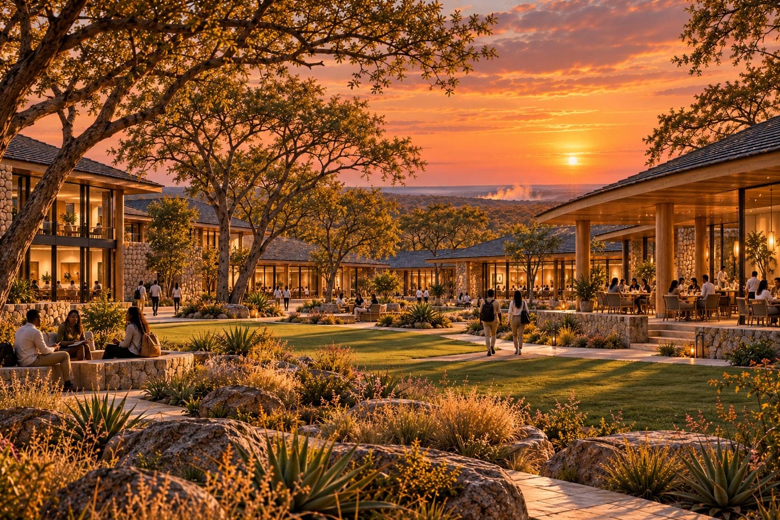 Artist’s impression of the hospitality university campus quad