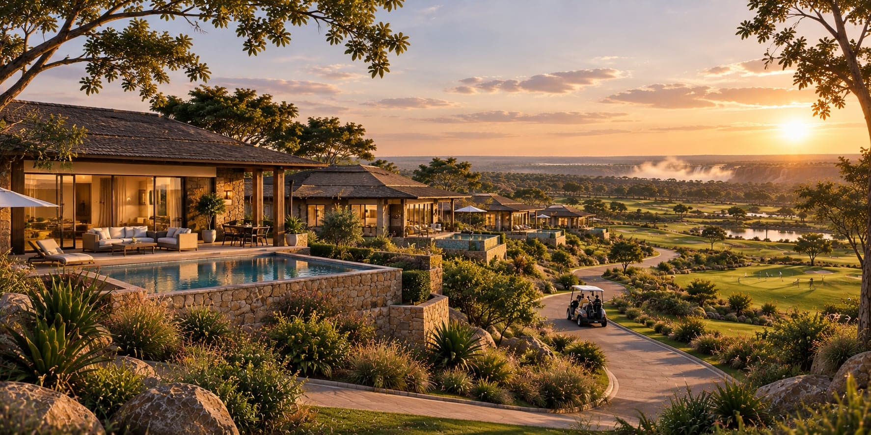Artist’s impression of villas terraced above the golf course